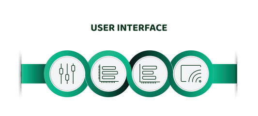 Poster - editable thin line icons with infographic template. infographic for user interface concept. included box plot, simple chart interface, dual bars interface, stream icons.