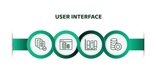 Poster - editable thin line icons with infographic template. infographic for user interface concept. included white paper, data windows, vertical data bars, data analytics tings icons.