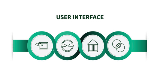 Poster - editable thin line icons with infographic template. infographic for user interface concept. included window back button, opposition, hall, intersect icons.