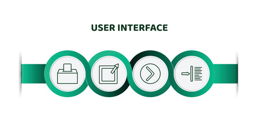 Poster - editable thin line icons with infographic template. infographic for user interface concept. included elections, external, right button, indent icons.
