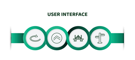 Poster - editable thin line icons with infographic template. infographic for user interface concept. included loop arrow, up arrow fold button, bridge, crossroads icons.