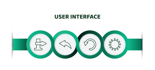 Poster - editable thin line icons with infographic template. infographic for user interface concept. included blank left arrow, arrow address back, reload webpage, selectioned circle icons.