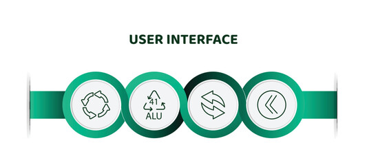 Poster - editable thin line icons with infographic template. infographic for user interface concept. included circular arrow, 41 alu, refresh arrows, double arrows icons.