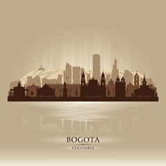 Fototapete - Bogota Colombia city skyline vector silhouette