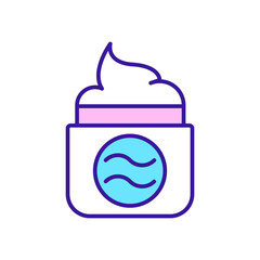 Sticker - Water based cosmetic product RGB color icon. Oily skin care remedy. Beauty routine and health. Isolated raster illustration. Simple filled line drawing