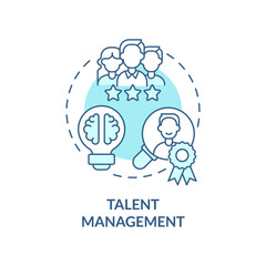 Poster - Talent management turquoise concept icon. Attract and hire top experts. HR abstract idea thin line illustration. Isolated outline drawing