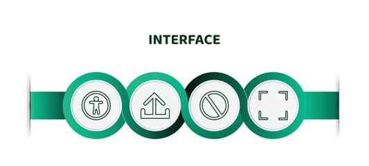 Poster - editable thin line icons with infographic template. infographic for interface concept. included acce