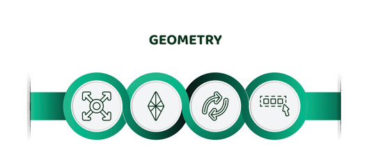 Poster - editable thin line icons with infographic template. infographic for geometry concept. included extend, polygonal rhomb, reverse, select all icons.