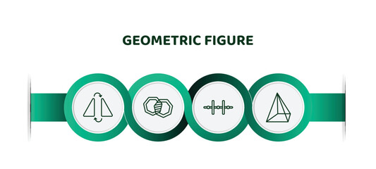 Poster - editable thin line icons with infographic template. infographic for geometric figure concept. included flip, intersection, vertical alignment, prism icons.
