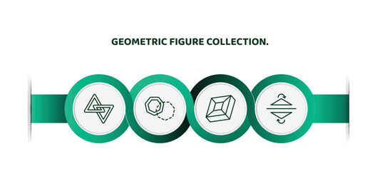 Poster - editable thin line icons with infographic template. infographic for geometric figure collection. concept. included joint, foreground, rhombus, reflection icons.