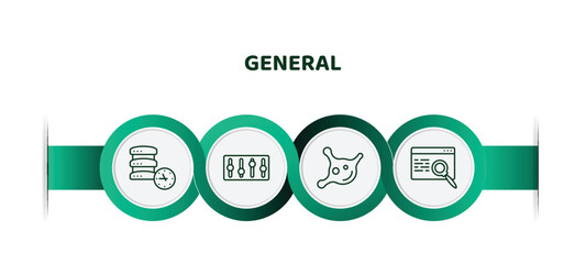 Poster - editable thin line icons with infographic template. infographic for general concept. included real time data, sound control, organism, sem icons.