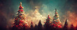 © Nokhoog - Abstract fantasy festive christmas tree background header wallpaper background 3d illustration.