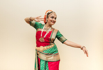 Kuchipudi dancer being expressive 
