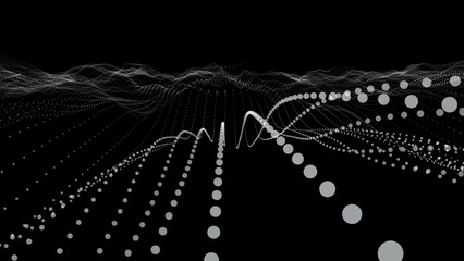 Poster - Abstract futuristic background. Big data visualization. Network connection. Data transfer. 3d rendering. Technology background vector. Vector illustration.