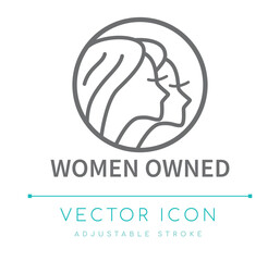 Wall Mural - Women Owned Business Line Icon