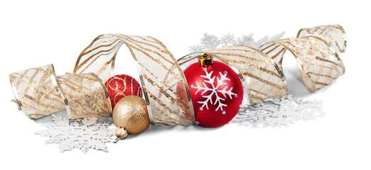 Beautiful  Christmas balls   on white background