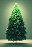 3D rendered computer-generated image of a Christmas Tree for the holiday season. Classic and traditional Christmas tree shape with a unique and modern design specially made for the 2022 holiday season