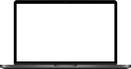 Laptop with transparent screen. Computer with transparent display. Realistic laptop. Isolated computer mockup.