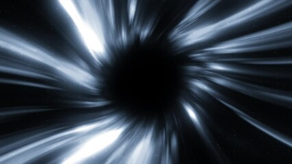 Poster - Abstract science fiction energy tunnel in outer space. Motion. Wormhole travel through time and space. Wormhole space deformation, vortex hyperspace tunnel.
