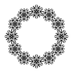 Poster - Round frame. Decorative flower border. Decorative border. Ornament for decoration of cards and invitations.Vector illustration.