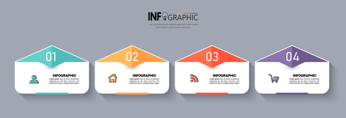 Presentation business infographic template vector.	
