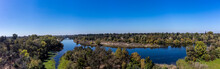 Panorama Of American River In Sacramento 