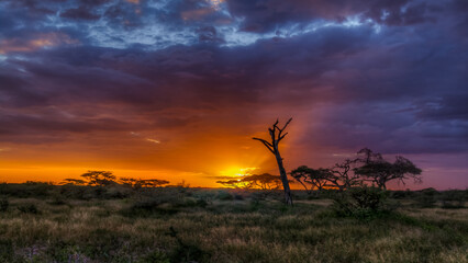 sunset, lake masek, tanzania