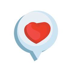 Poster - heart on speech bubble
