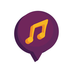 Poster - music icon on speech bubble