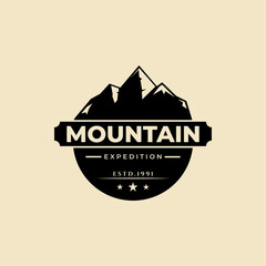 Wall Mural - mountain badge logo illustration vector design template
