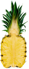 Sticker - Ripe cut tasty pineapple close-up isolated