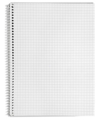 Poster - Open blank notebook on a white background