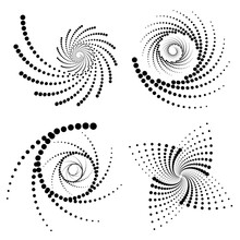 Abstract Dot Spirals. Geometric Shape. Round Shape. Vector Illustration. Stock Image.