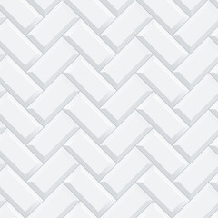 Wall Mural - seamless white herringbone subway tile pattern. metro tile diagonal layout illustration.