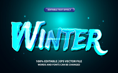 Wall Mural - Winter editable text effect style