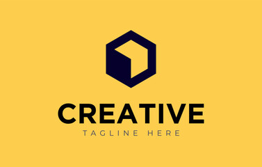 Leinwandbilder - Hexagon Cube Box Logo Design Template