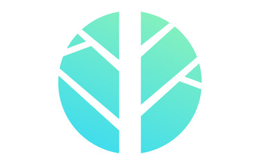 Fototapete - Tree Trunk and Twig Round Logo Design Template