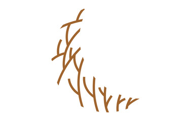 Fototapete - Tree Branch Crescent Line Logo Design Template