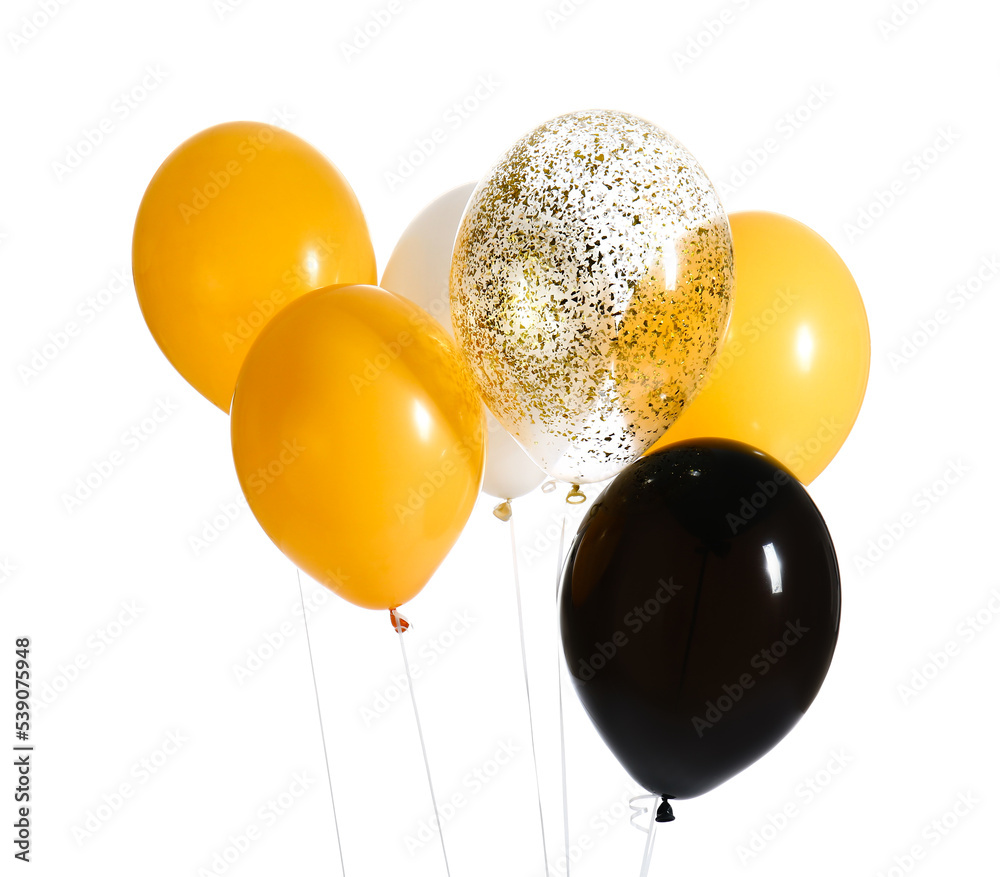 Halloween balloons on white background