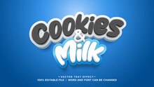 Text Effect Cookies And Milk