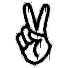 Vector clip art of black peace symbol | Public domain vectors