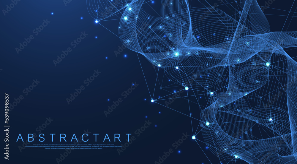 Global network connection concept. Big data visualization. Social ...