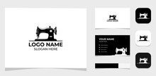 Template Logo Creative Taylor, Sewing Machine, Boutique, Fashion, Fabric Concept. Creative Template With Color Pallet, Visual Branding, Business Card And Icon.