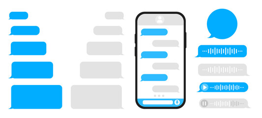 Poster - Chat, message bubbles, voice messages for the phone. Vector illustration