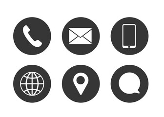 Set of network icons, place of message, comment, phone. Vector illustration