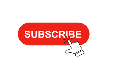 Poster - Red subscribe button with cursor. Vector illustration