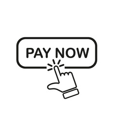 Poster - Pay now cursor button icon. Vector illustration