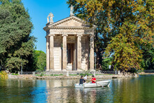 Temple Of Aesculapius In Gardens Of Villa Borghese, Rome, Italy