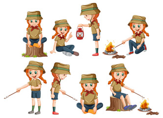 Sticker - Set of different scout kids