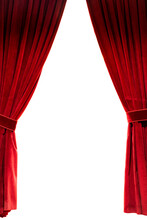 Red Stage Curtain With White Background